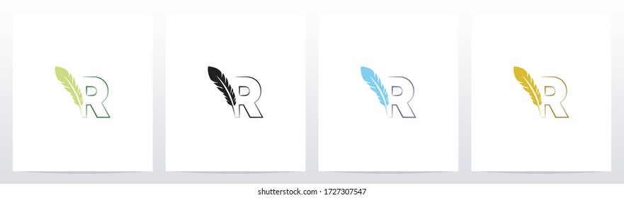 Feather Quill On Letter Logo Design R