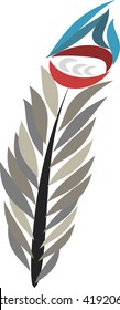 Feather quill pen flat icon for apps and websites