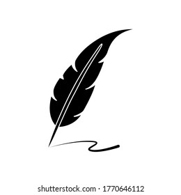 Feather quill pen icon vector