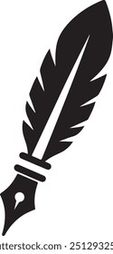 Feather quill pen icon vector. Pen sign and symbol