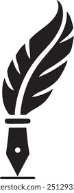 Feather quill pen icon vector. Pen sign and symbol