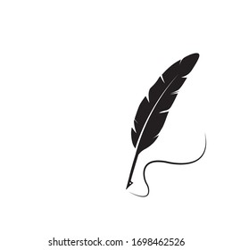 Feather Quill Pen Iconclassic Stationery Illustration Stock Vector ...