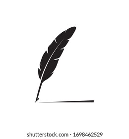 feather quill pen icon,classic stationery illustration