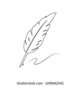 feather quill pen icon,classic stationery illustration