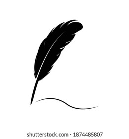icône stylo plume quill, illustration classique de papier à lettres.