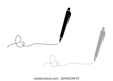 Feather quill pen in inkwell. Vintage old pen in ink bottle, in inkpot. Hand drawn sketch vector drawing cartoon ink feathersign symbol on gray, black a white background