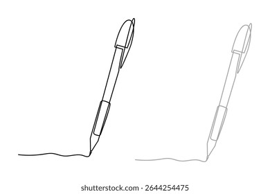 Feather quill pen in inkwell. Vintage old pen in ink bottle, in inkpot. Hand drawn sketch vector drawing cartoon ink feathersign symbol on gray, black a white background
