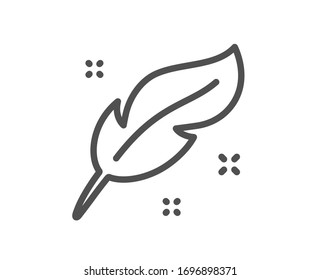 Feather Quill Pen Line Icon. Calligraphy Nib Sign. Lightweight Symbol. Quality Design Element. Editable Stroke. Linear Style Feather Icon. Vector