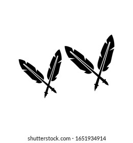 feather quill pen silhouette vector illustration symbol eps 10