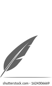 Feather quill pen vector icon
