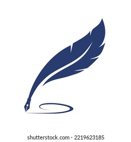 feather quill pen vector illustration symbol