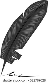 Feather quill pen vector illustration