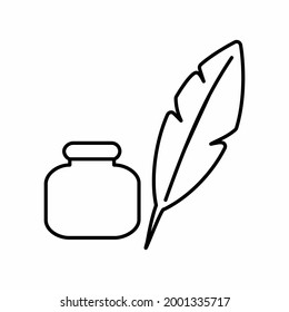 Cuero de plumas - Estilo 2. ilustración simple. Trazo editable. vector de plantilla de diseño