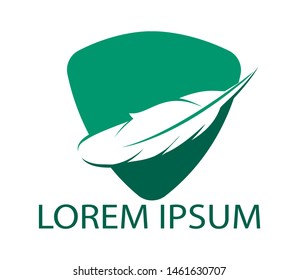 Feather Quill symbol vector design. Lawyer Law firm Logo design. 