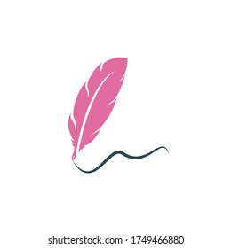Feather Quill symbol vector design. Education and publication logo concept.