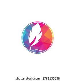 Diseño vectorial del símbolo Quill de plumas. Concepto del logotipo de la educación y la publicación.