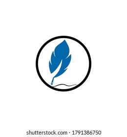 Feather Quill Symbol Vektordesign. Logo für Bildung und Veröffentlichung