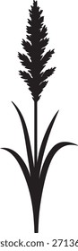 Feather Reed Flower  Icon – Vector Illustration