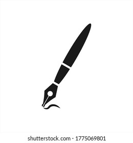 Icono de pluma aislado en blanco. Símbolo de negocio. Ilustración de material vectorial. EPS 10