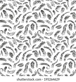 feather seamless black and white