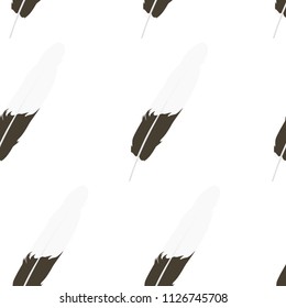 Feather seamless pattern, background for typography, t-shirt graphics, vectors