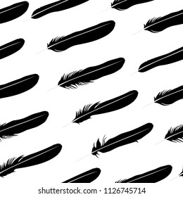 Feather seamless pattern, background for typography, t-shirt graphics, vectors