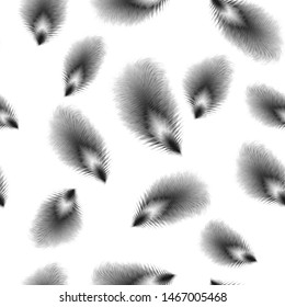 Feather seamless pattern. Boho style vector background. Easy to edit template for textile, wallpaper, fabric, etc.