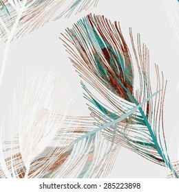 Feather Seamless Pattern, eps 8