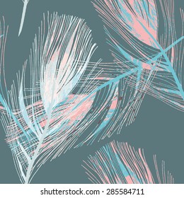 Feather Seamless Pattern, eps 8