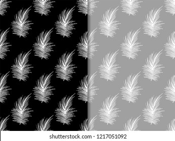 feather seamless pattern hand drawn sketch