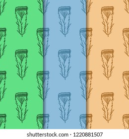 feather seamless pattern hand drawn sketch