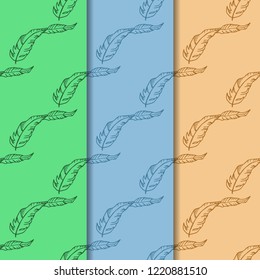 feather seamless pattern hand drawn sketch