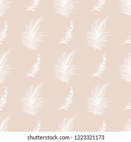 feather seamless pattern hand drawn sketch