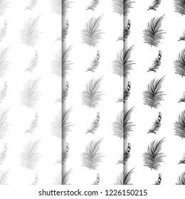 feather seamless pattern hand drawn sketch