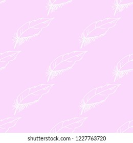 feather seamless pattern hand drawn sketch
