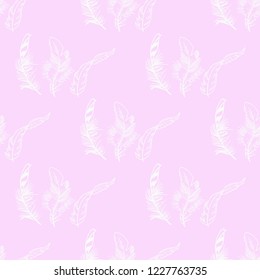 feather seamless pattern hand drawn sketch