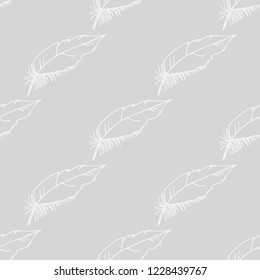 feather seamless pattern hand drawn sketch