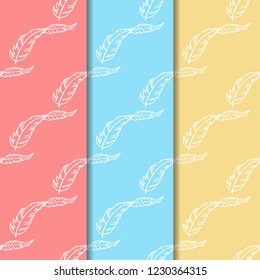 feather seamless pattern hand drawn sketch