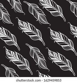 Feather Seamless pattern vector Illustration