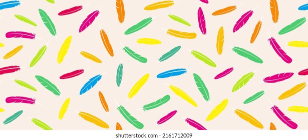 Feather seamless pattern, vector illustration