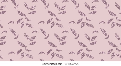 Feather seamless texture background. Vector illustration.
