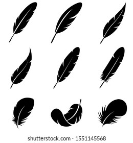 Feather Set icon, logo isolated on white background