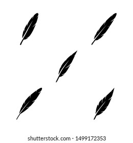 Feather set icon symbol vector. on white background.
