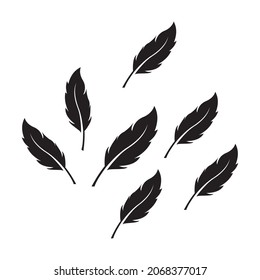 feather set icon vector illustration sign