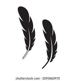 Feather set icon vector sign illustration