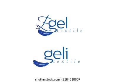 feather and sewing needle textile concept company logo design