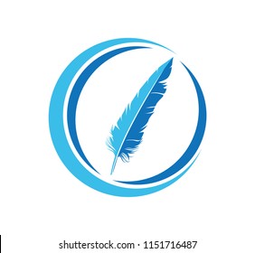 feather shape theme concept vector logo design template