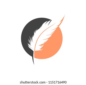 feather shape theme concept vector logo design template