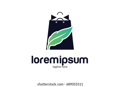 Feather Shop Logo Template Design Vector, Emblem, Design Concept, Creative Symbol, Icon