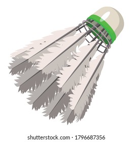 Feather shuttlecock icon. Cartoon of feather shuttlecock vector icon for web design isolated on white background